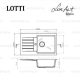 LUNART BASIC Lotti 770 x 450 x 170 mm egymedencés gránit mosogató csepptálcával beige