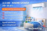 2,5 kW – kisebb szobák (10–25 m²) 2,5 kW – kisebb szobák (10–25 m²)
